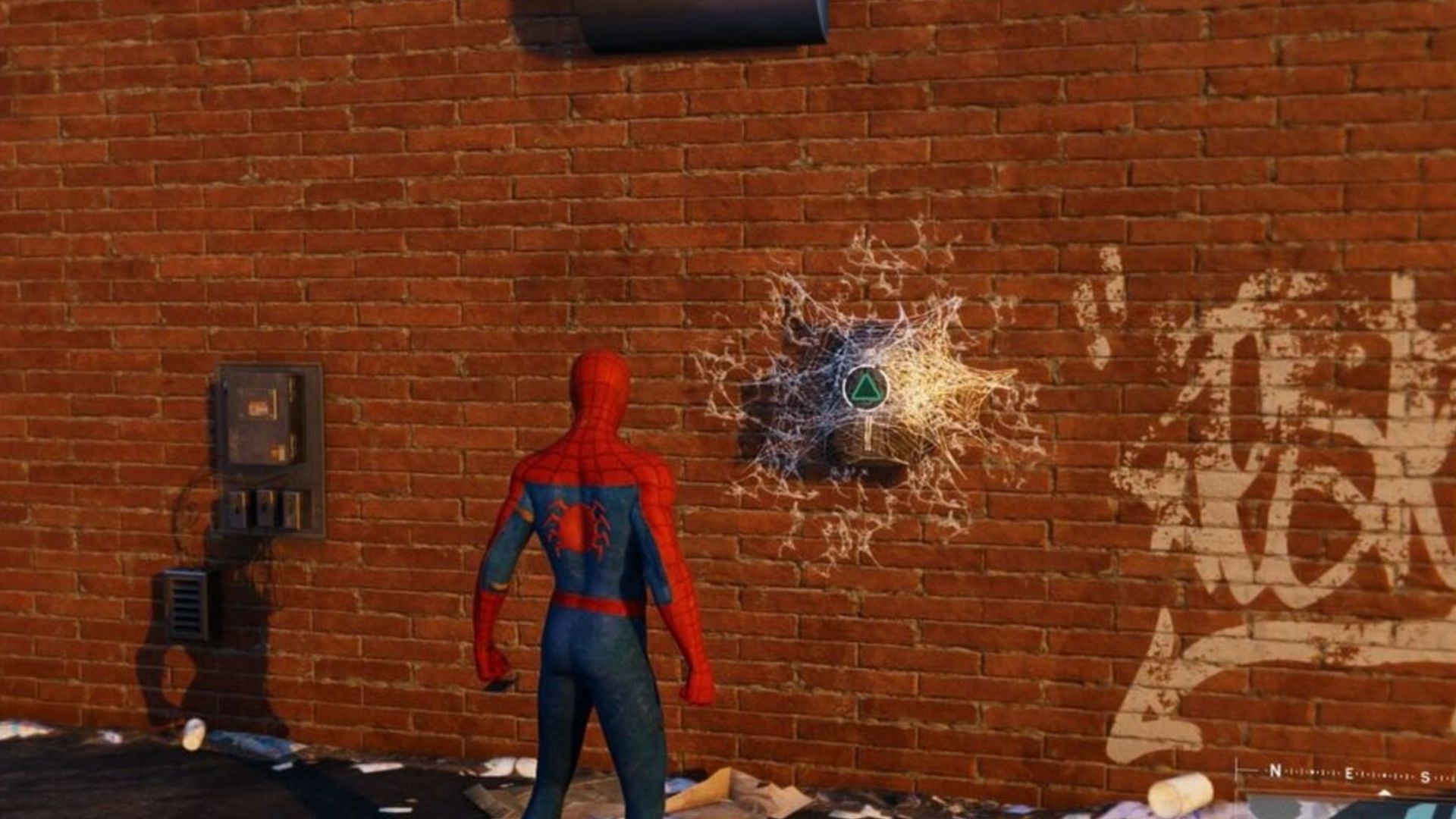 Spidey locates one of his long lost backpacks (Image via Insomniac Games)