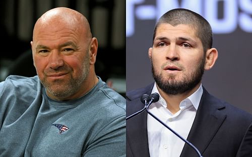 Dana White (left) and Khabib Nurmagomedov (right)