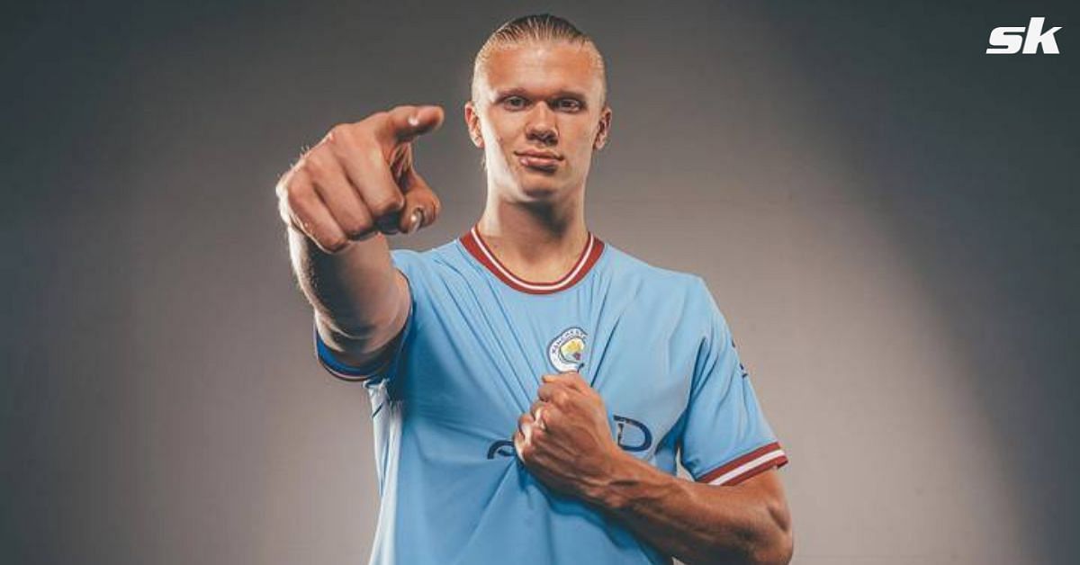Manchester City players welcome new teammate Erling Haaland.