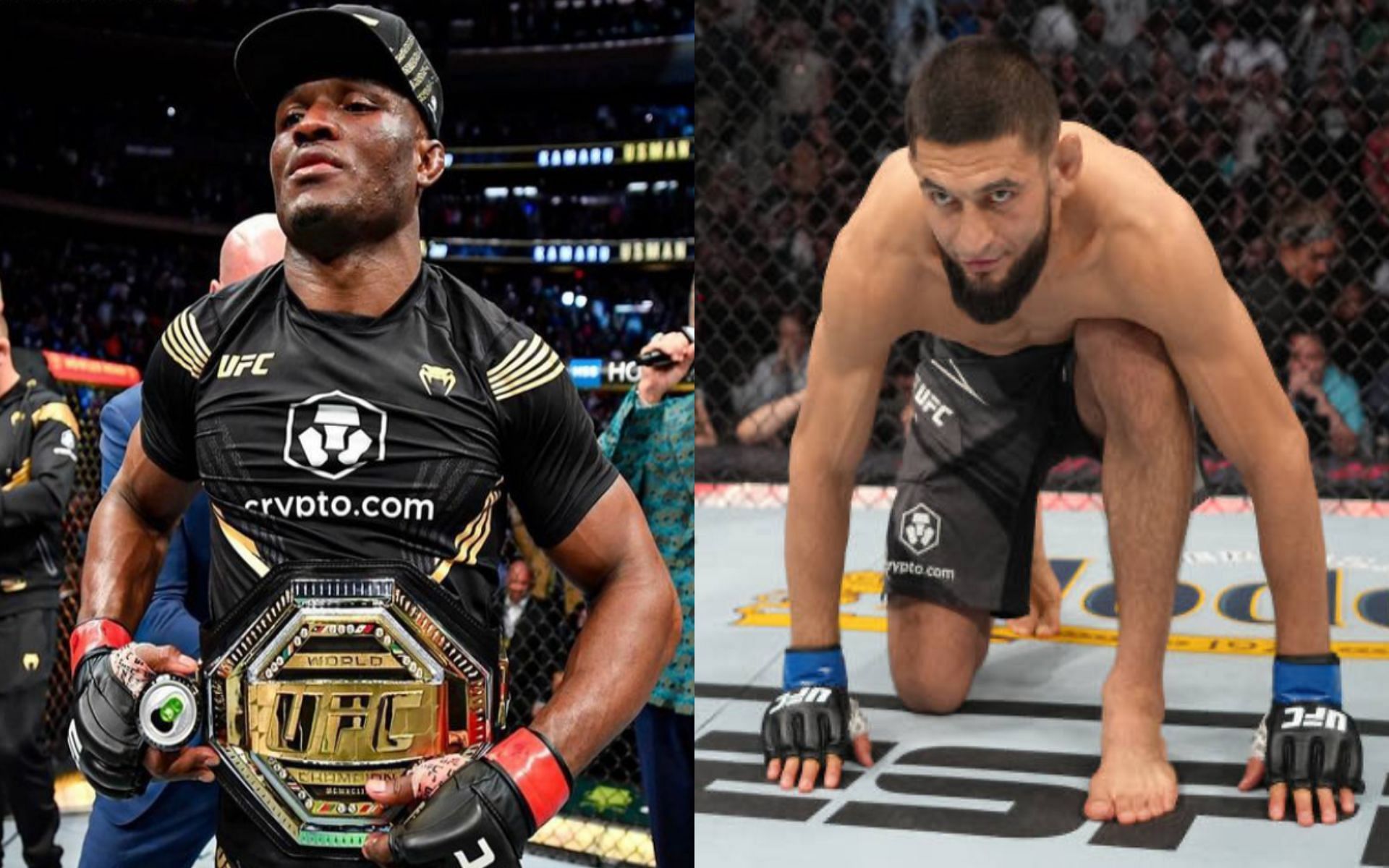 Kamaru Usman (left) and Khamzat Chimaev (right) [Images Courtesy: Jeff Bottari]