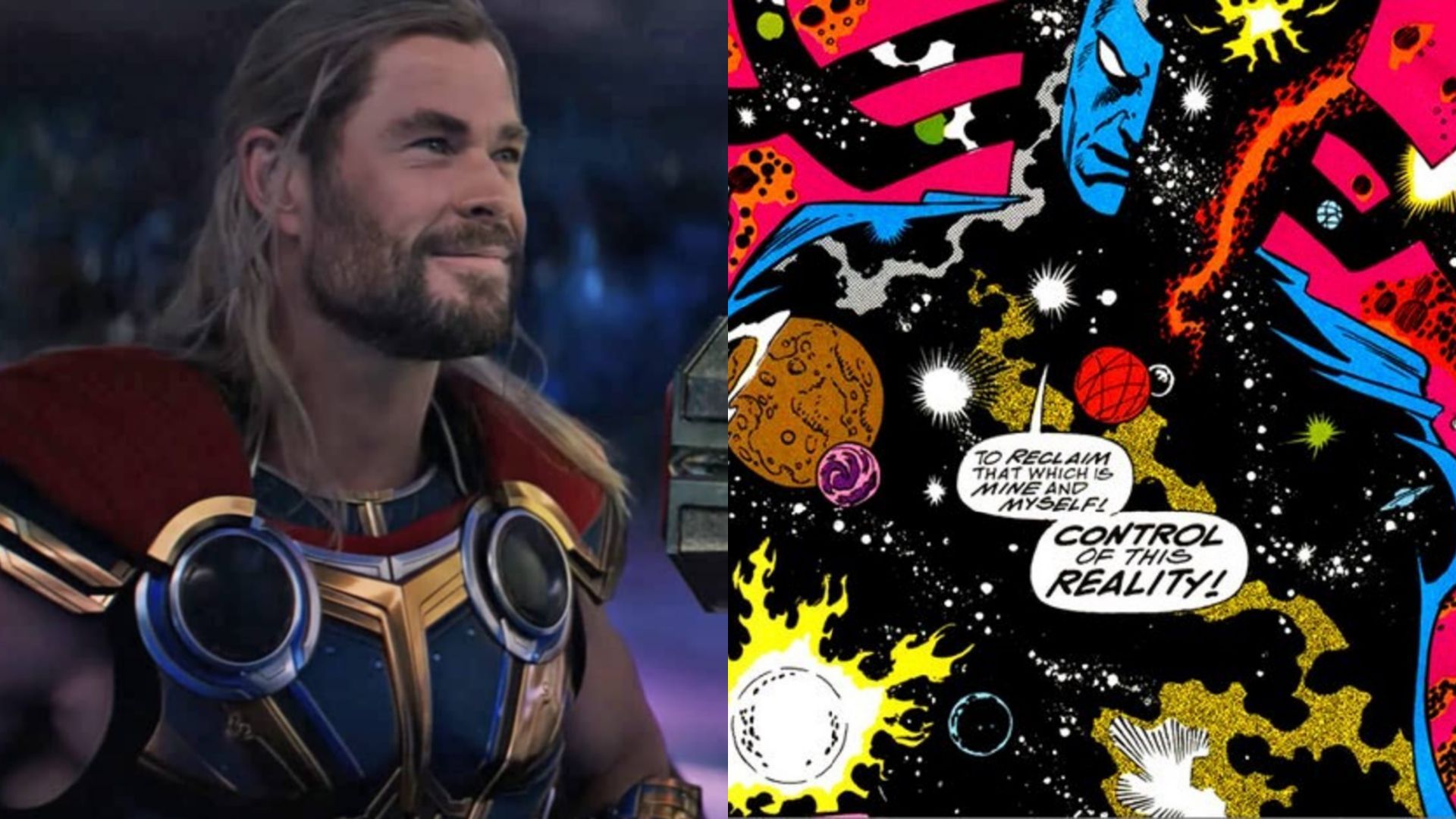 Who are the cosmic beings with cameos in Thor: Love and Thunder