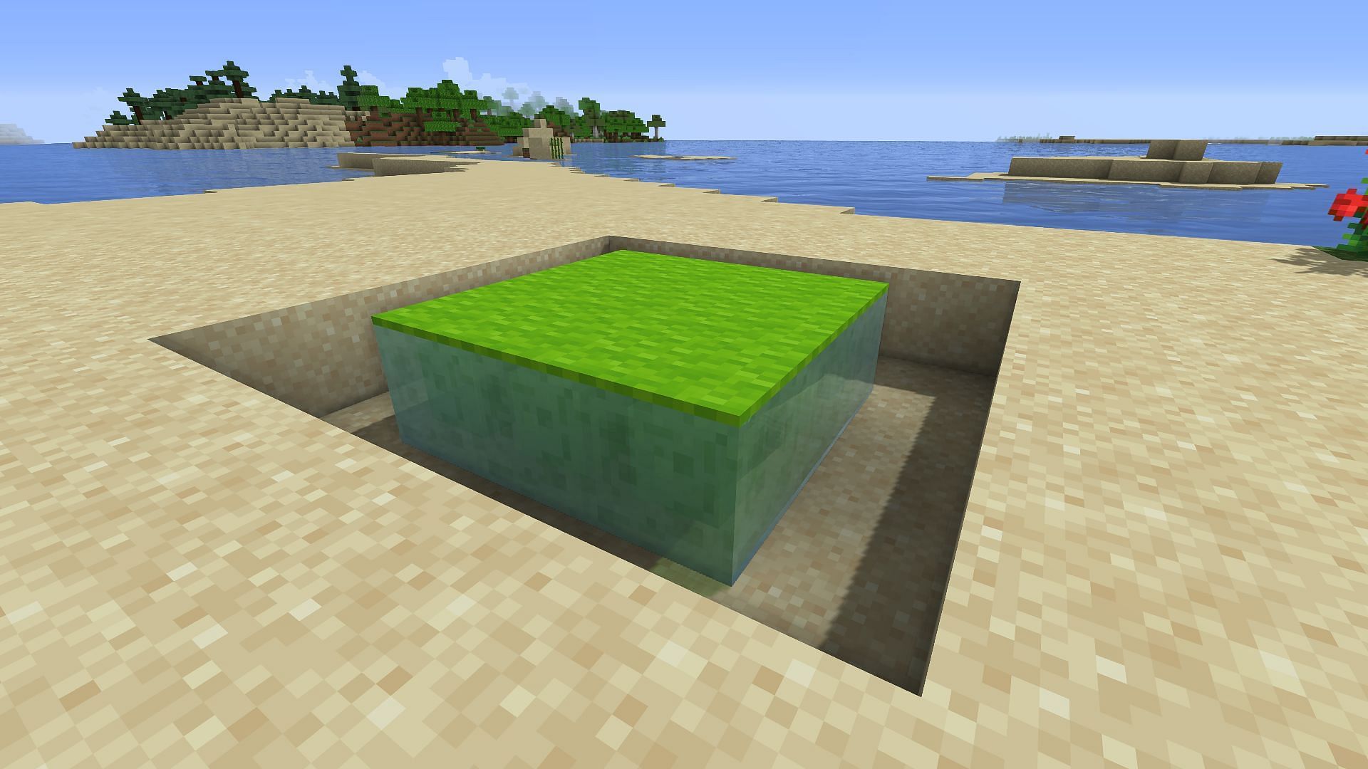 Slime blocks hidden under a carpet (Image via Minecraft)