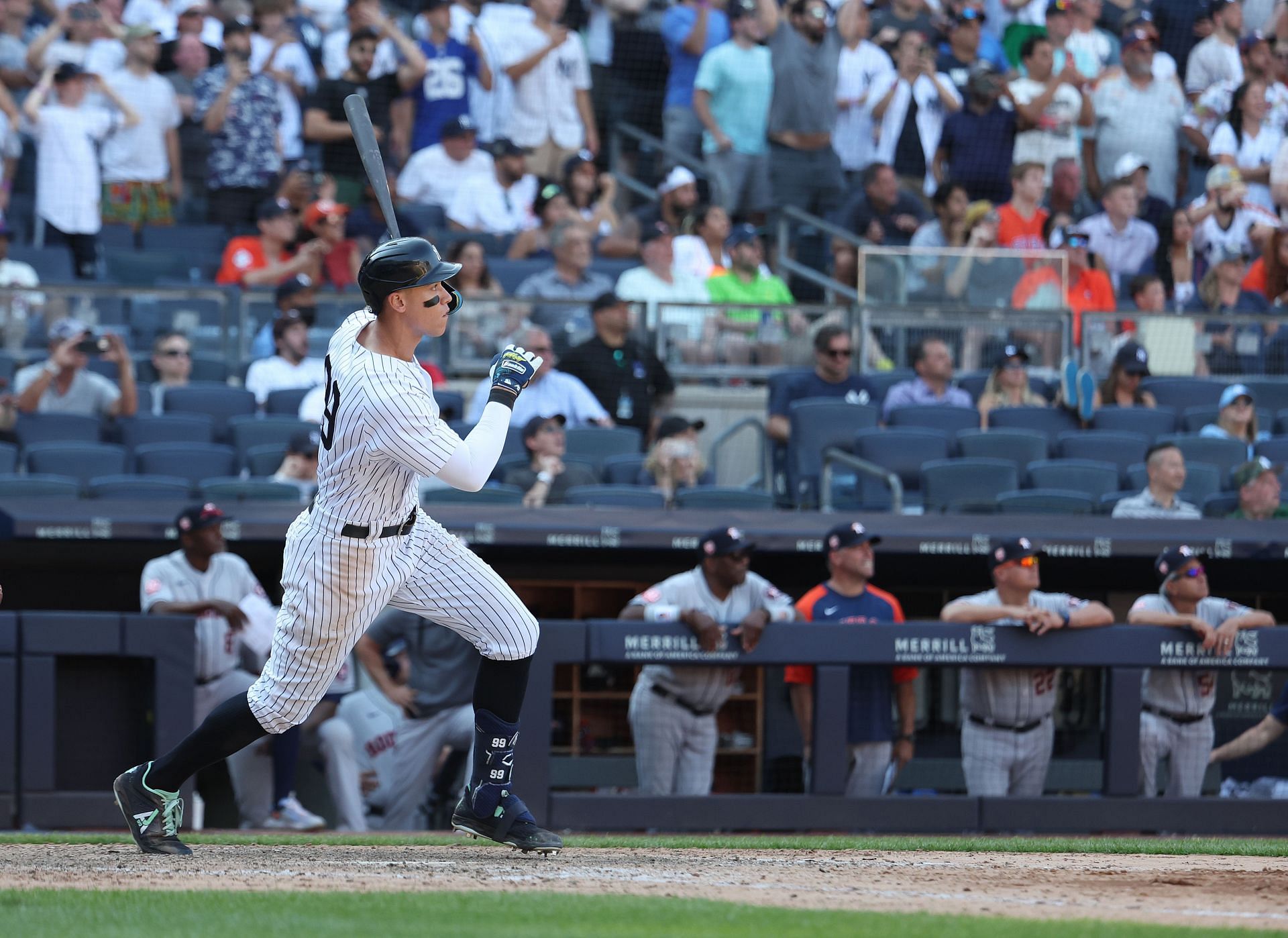 Aaron Judge during an MLB Houston Astros v New York Yankees game.
