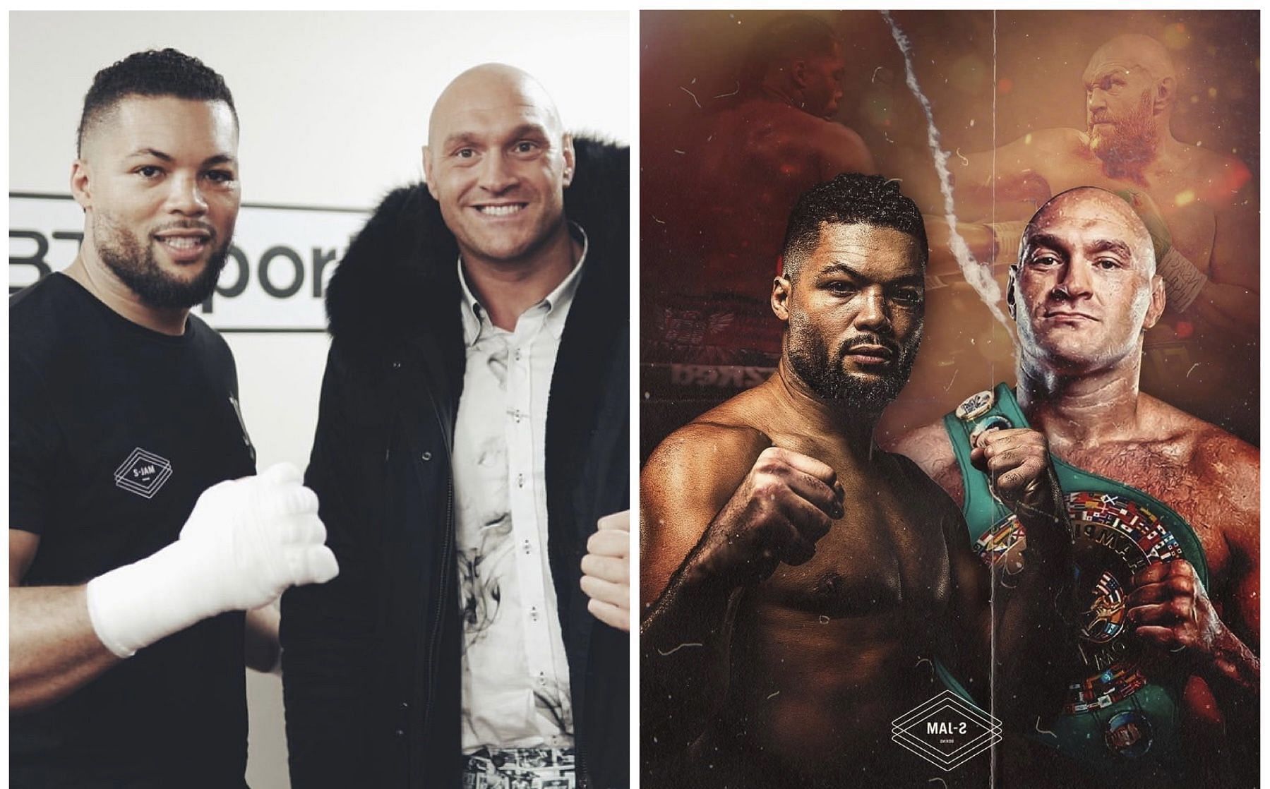 Joe Joyce (left), Tyson Fury (right) - Images via @joejoyceboxing on Instagram