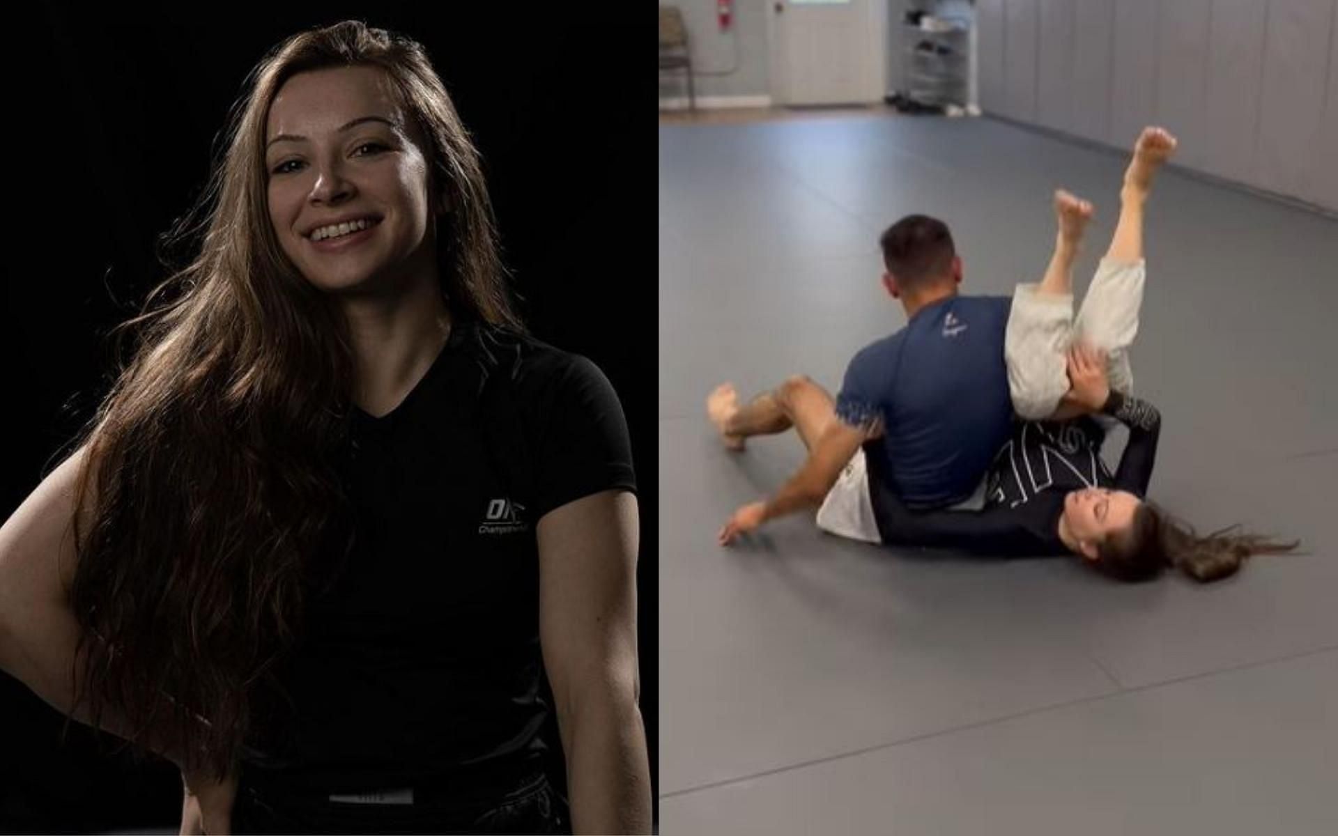 ONE Championship jiu-jitsu star Danielle Kelly shows a cool counter to the Omoplata counter. (Images courtesy of @daniellekellybjj on Instagram)
