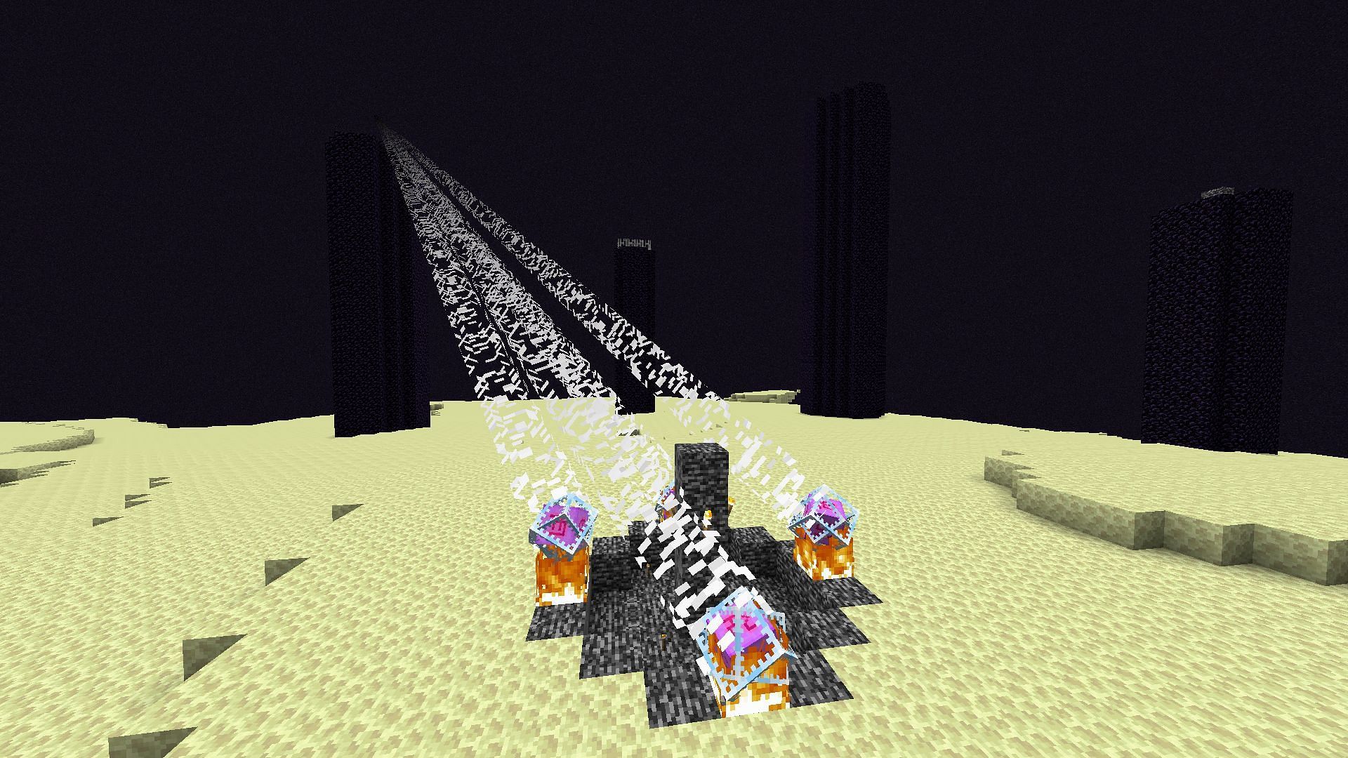 By placing four end crystals, players can summon a new ender dragon (Image via Minecraft 1.19 update)