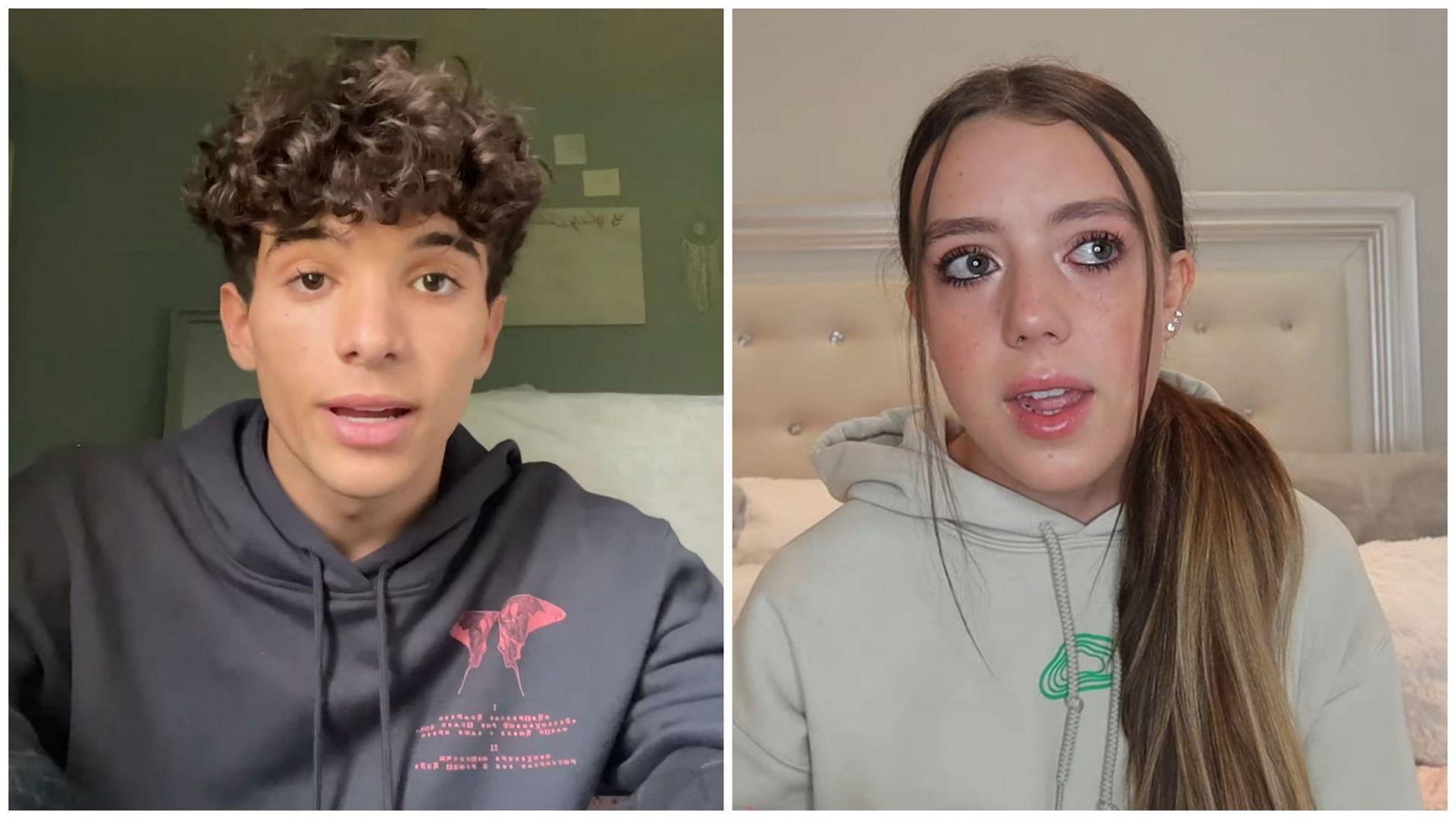 Symonne Harrison and Nick Bencivengo uploaded individual break-up announcement videos (image via Nick Bencivengo and Symonne Harrison/YouTube)