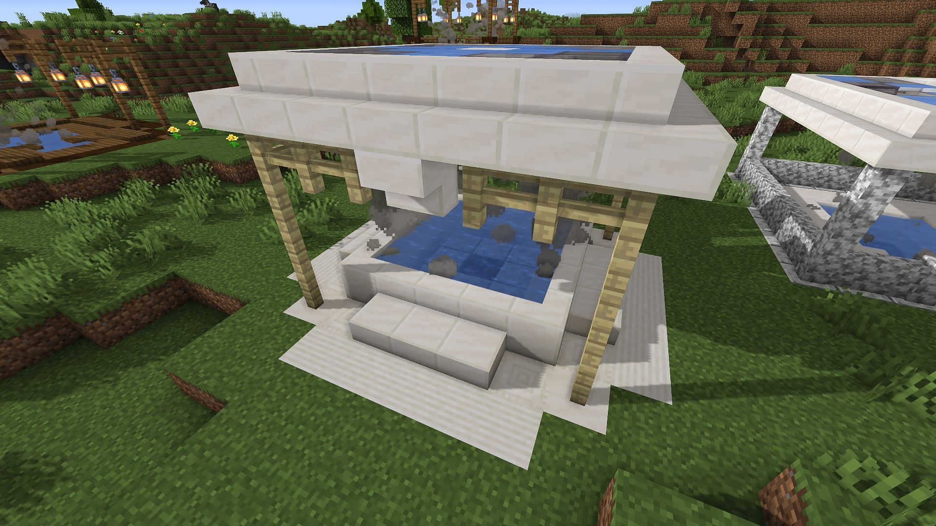 An example of a simple above-ground hot tub (Image via Minecraft)