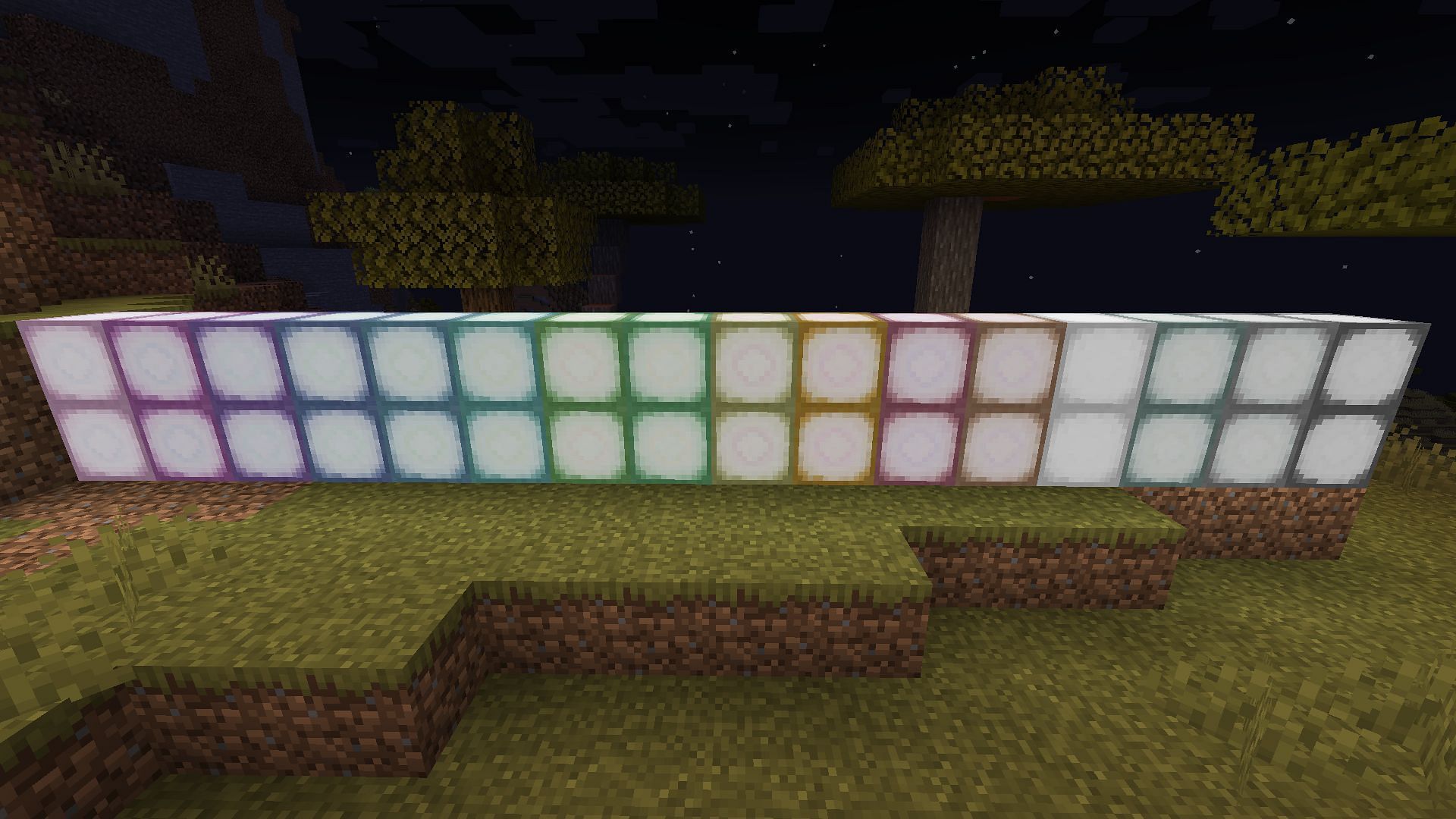 All of the added color variations of the sea lantern (Image via Minecraft)