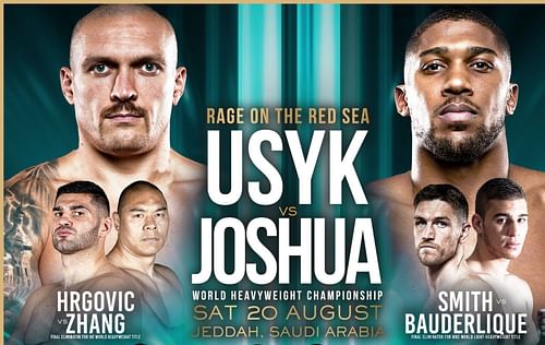 The promotional fight poster for Anthony Joshua vs Oleksander Usyk II including undercard bouts (via Twitter @MatchroomBoxing)