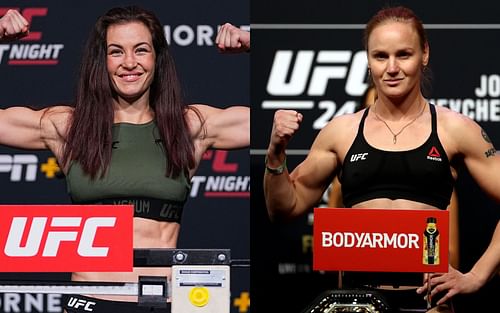 Miesha Tate (left) and Valentina Shevchenko (right) (Images via Getty)