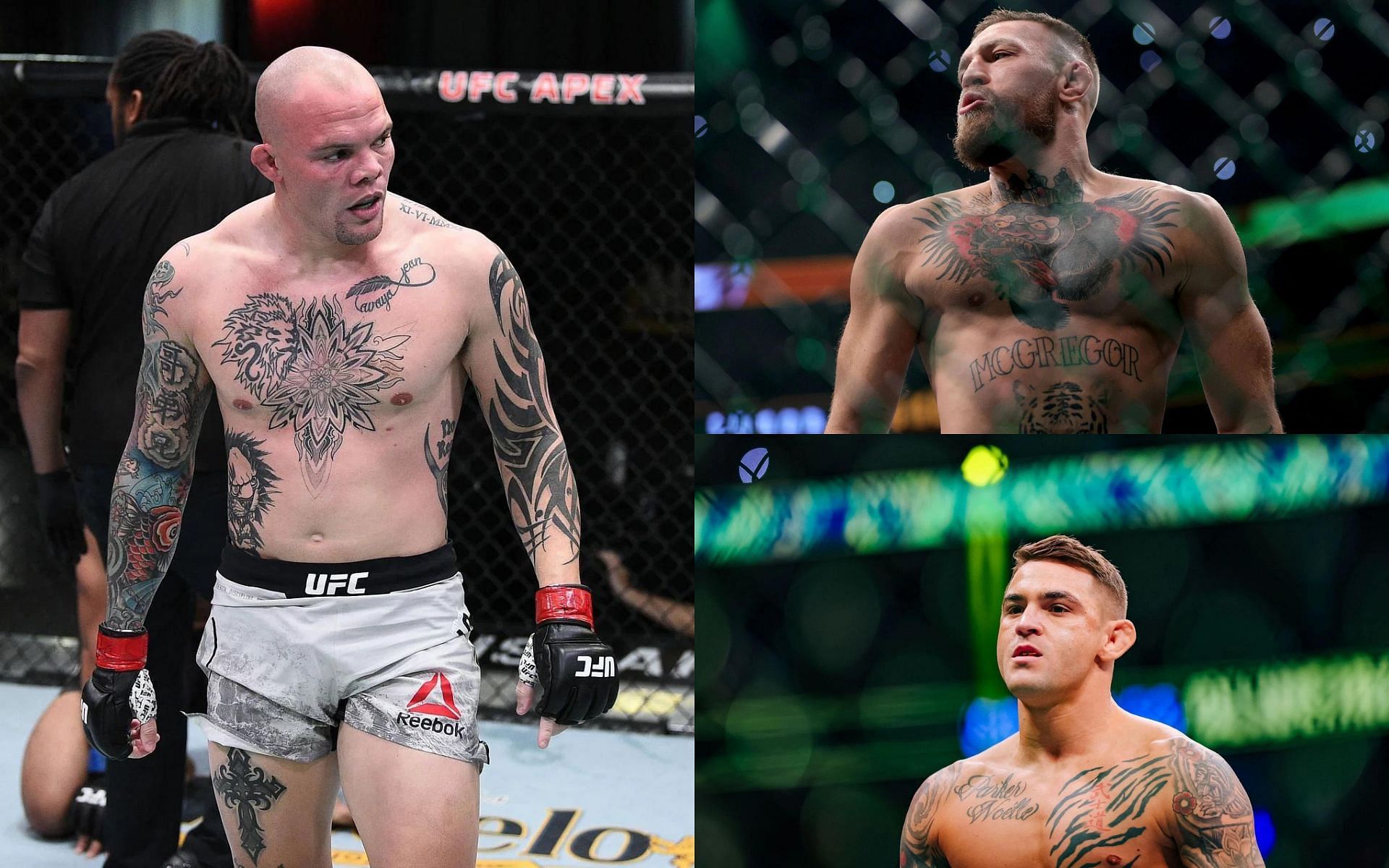Anthony Smith (left), Conor McGregor (top right), and Dustin Poirier (bottom right) [Images courtesy of Getty]