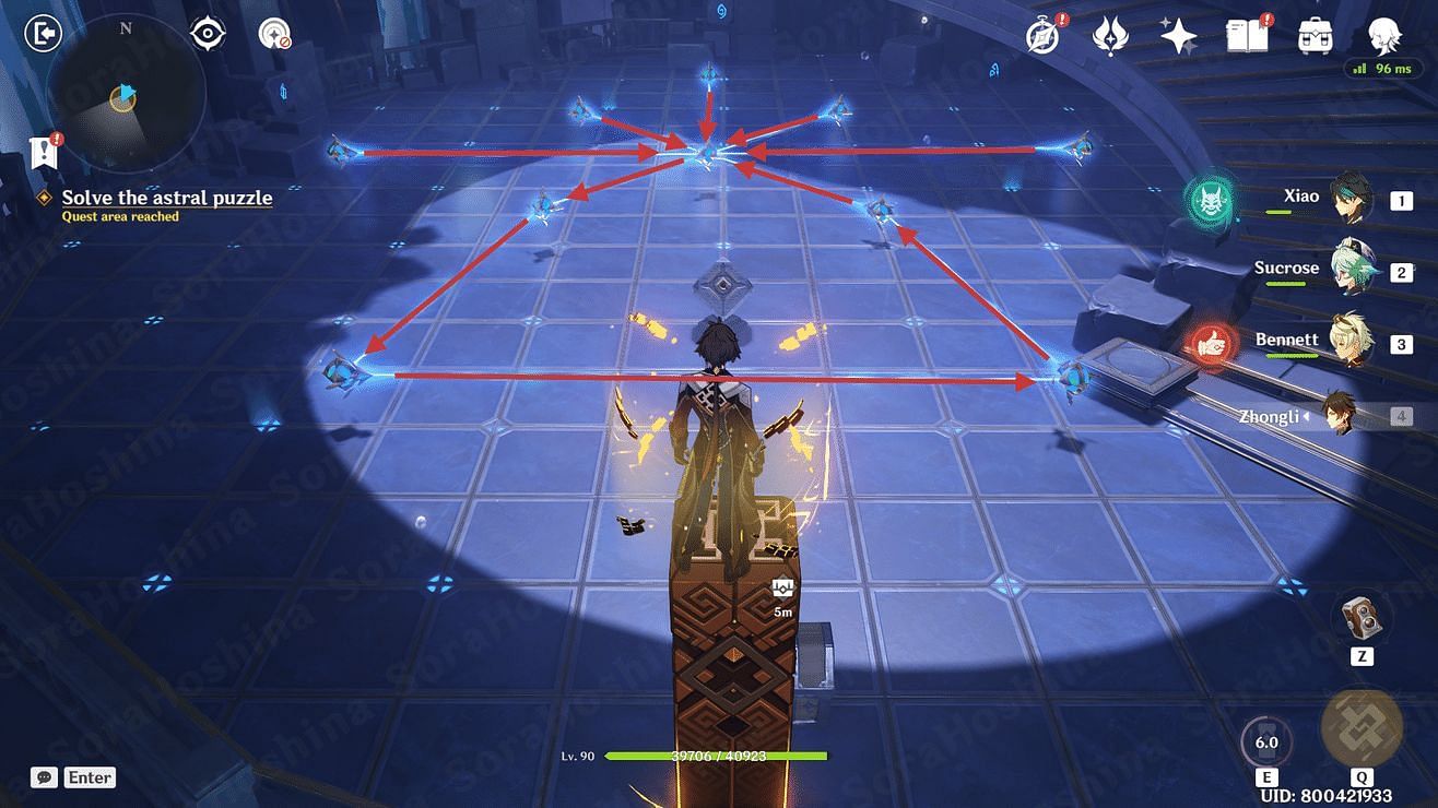 The correct direction for the fourth Astral Puzzle (Image via HoYoverse)
