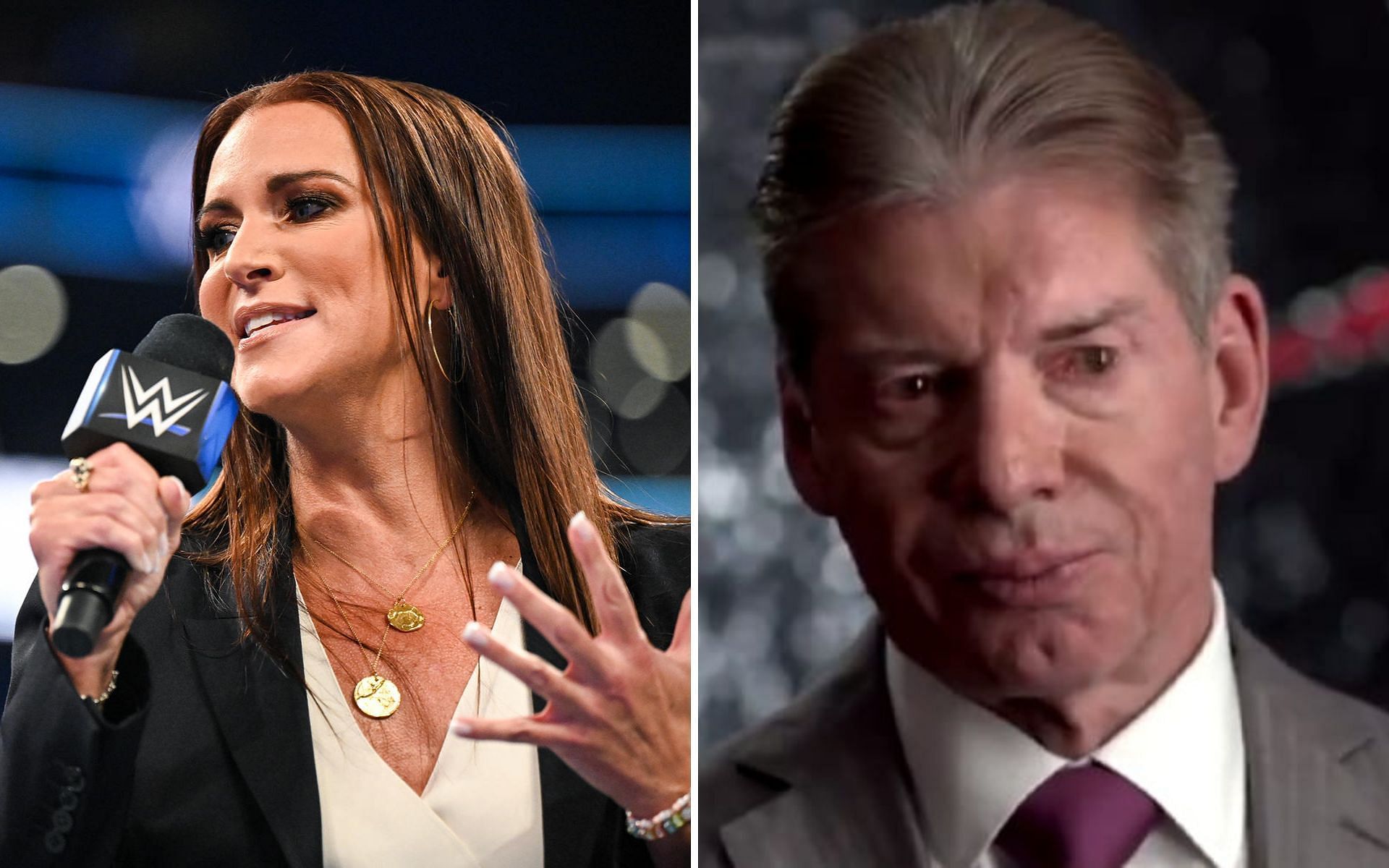 Stephanie McMahon (left); Vince McMahon (right)