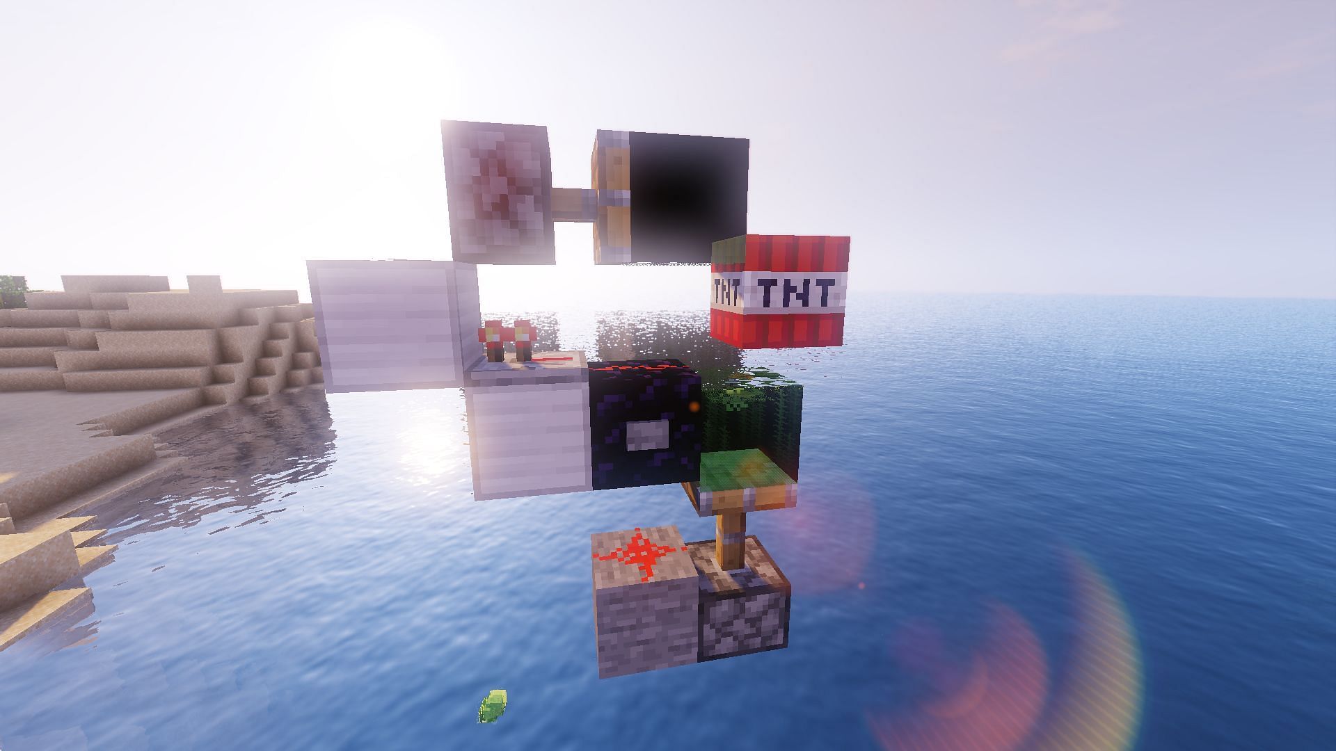 The Compact TNT Launcher in action (Image via Minecraft)