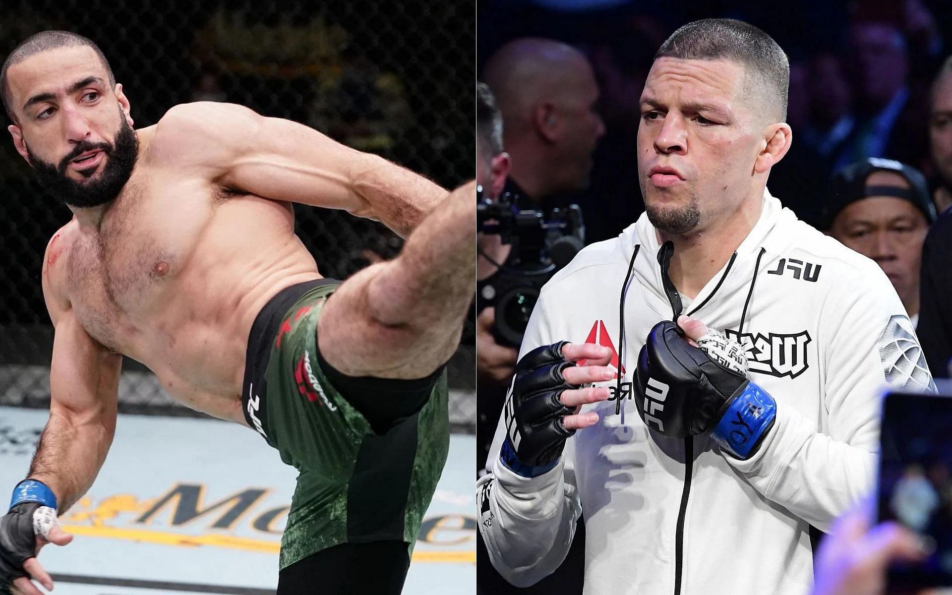 Belal Muhammad (left) and Nate Diaz (right)