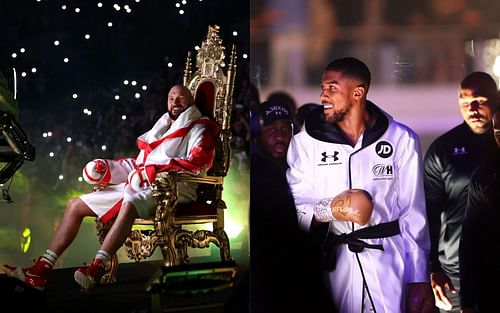 Tyson Fury (L), and Anthony Joshua (R).