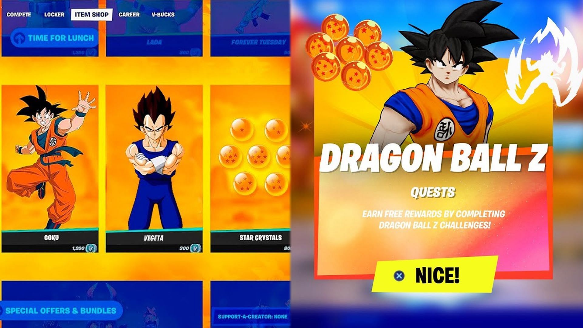 The Fortnite x Dragon Ball collaboration is coming out soon (Image via Sportskeeda)
