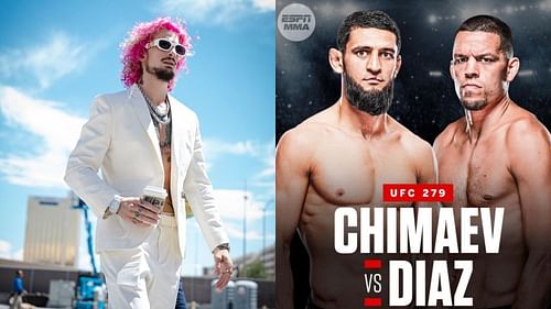 Sean O'Malley (left) and UFC 279 poster (right); [Image Courtesy: @sugaseanmma and @ufc on Instagram]