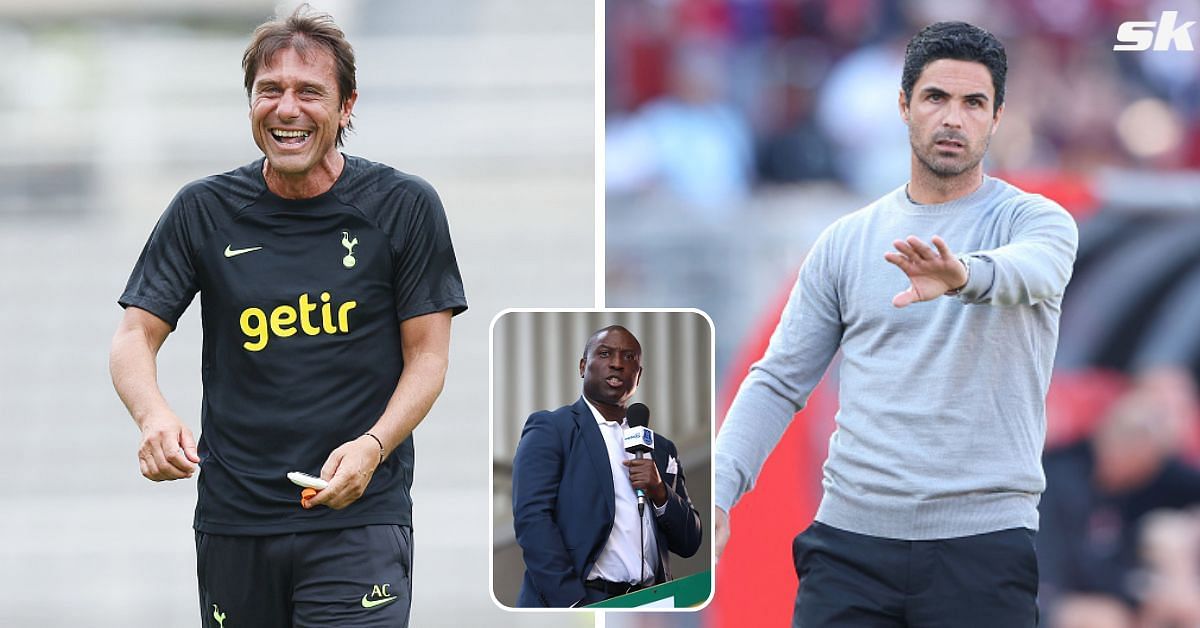 [L-to-R] Tottenham boss Antonio Conte and Arsenal manager Mikel Arteta; [inset] Kevin Campbell.