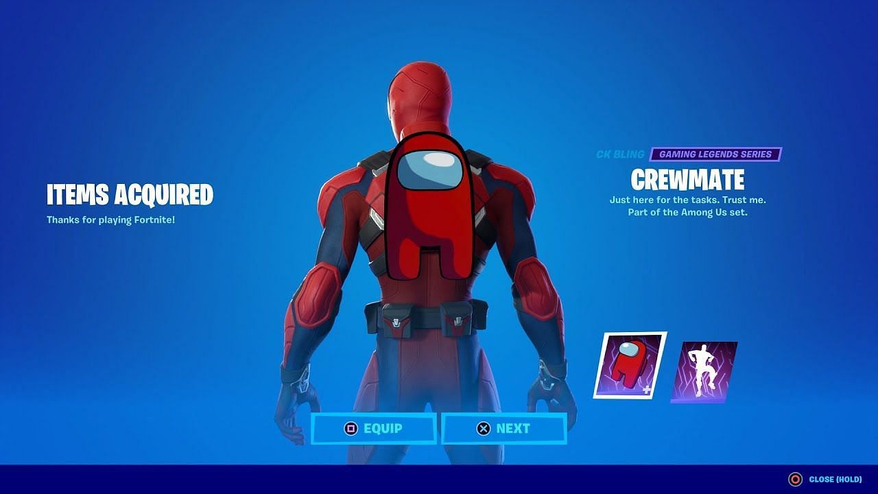 The Fortnite x Among Us collaboration has brought one of the best back blings in the game (Image via Epic Games)