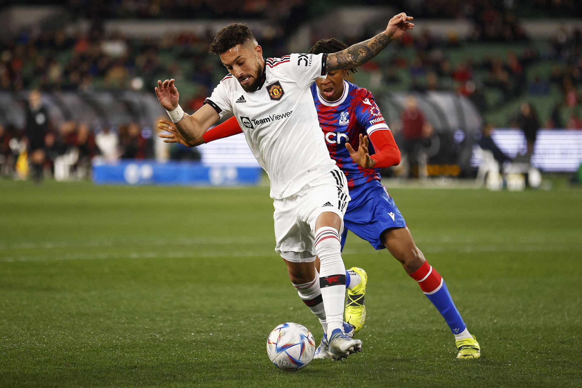 Alex Telles in action against Crystal Palace