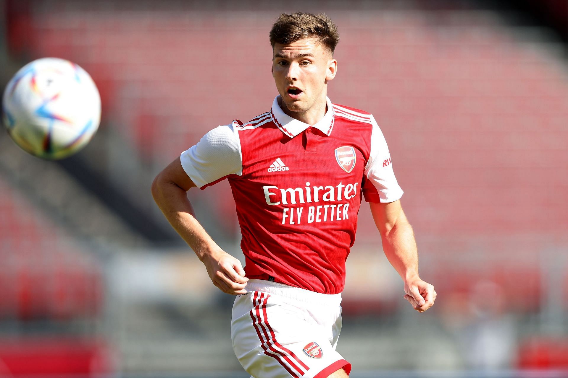 Tierney in action in the preseason for Arsenal.