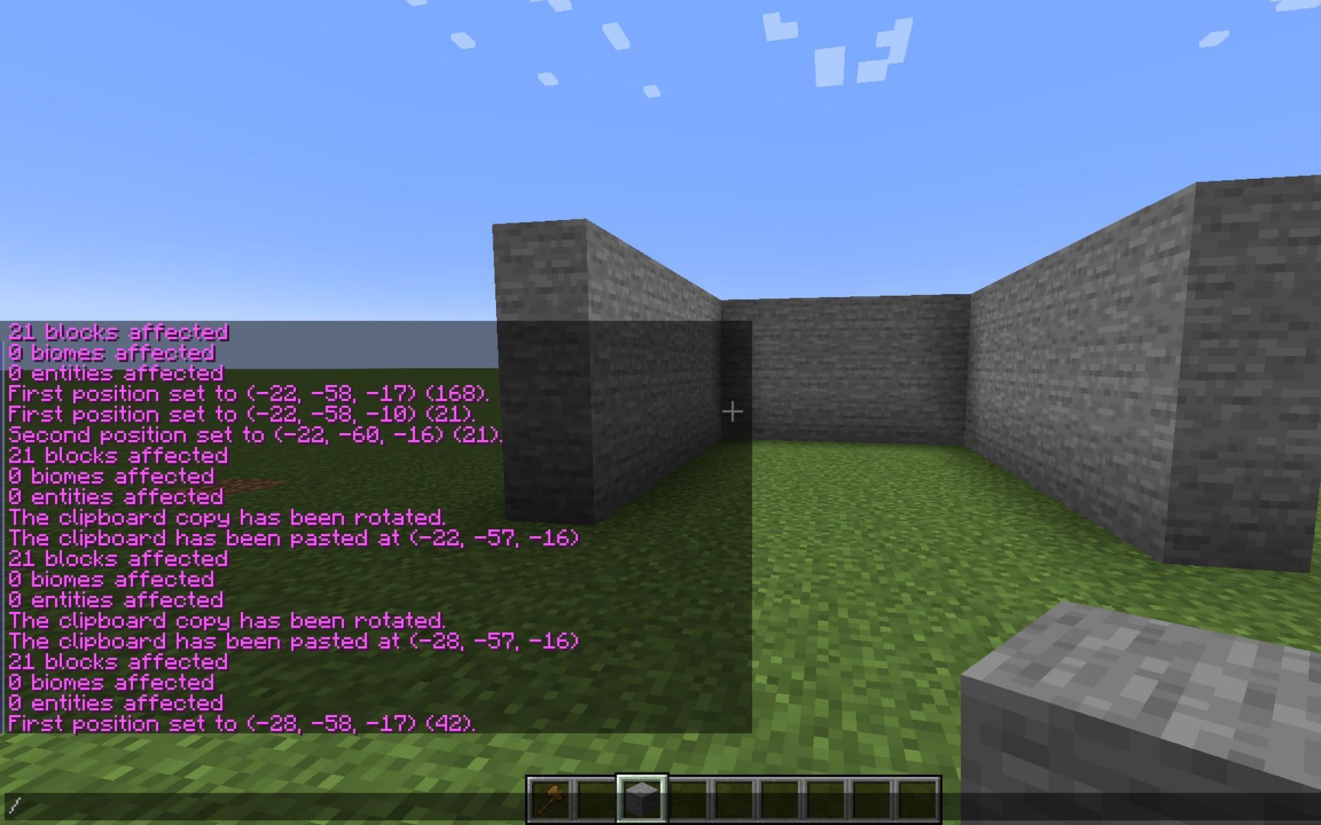 WorldEdit mod can help players create structures much faster (Image via Minecraft 1.19)