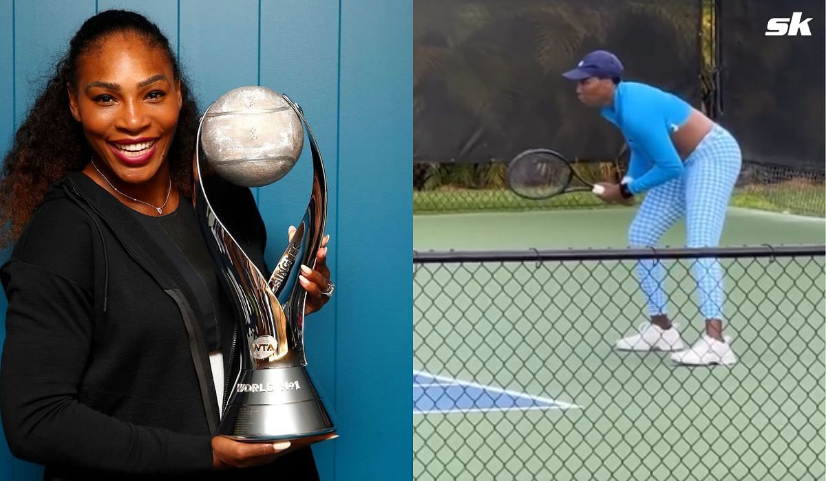 Serena Williams shared a video of sister Venus hitting the practice courts on Instagram.