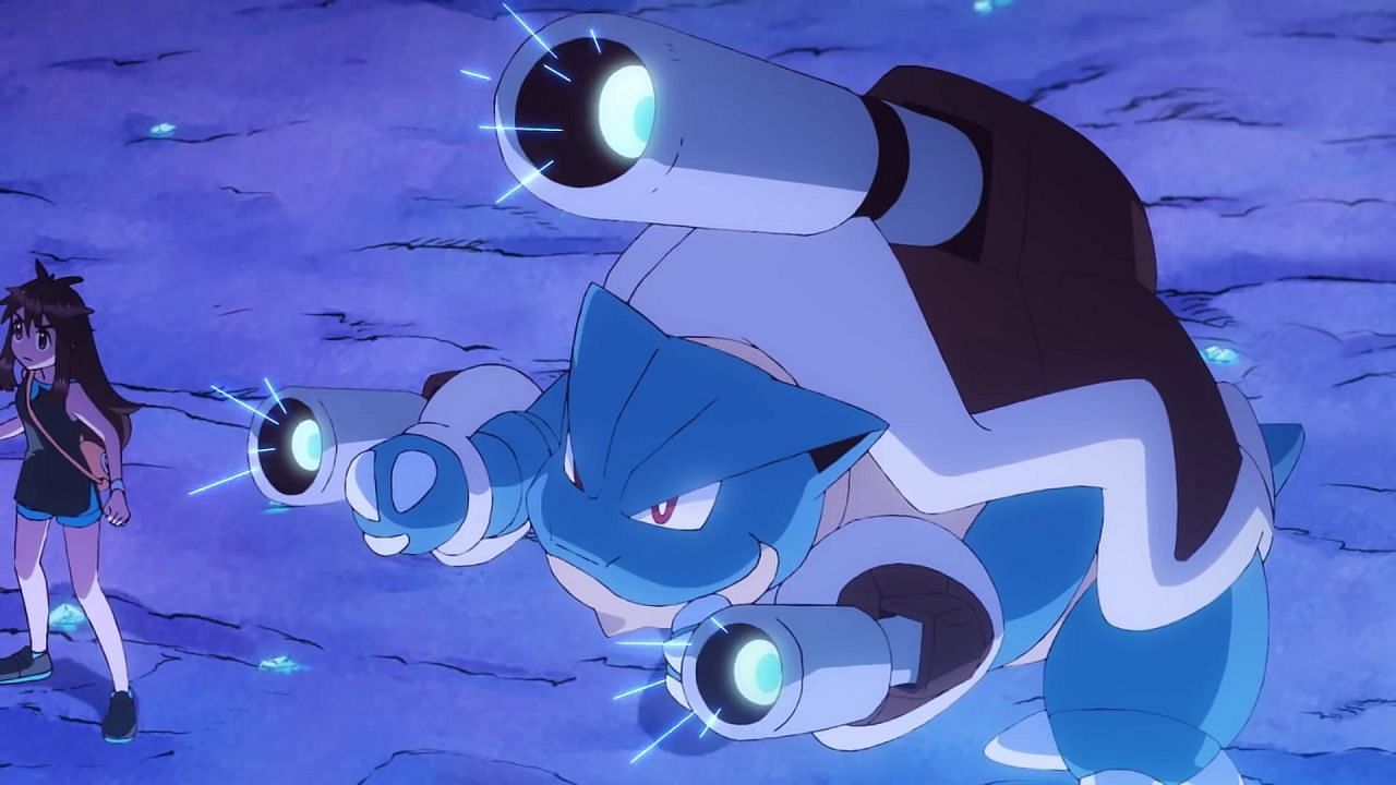 Mega Blastoise as it appears in Pokemon: Evolutions (Image via The Pokemon Company)