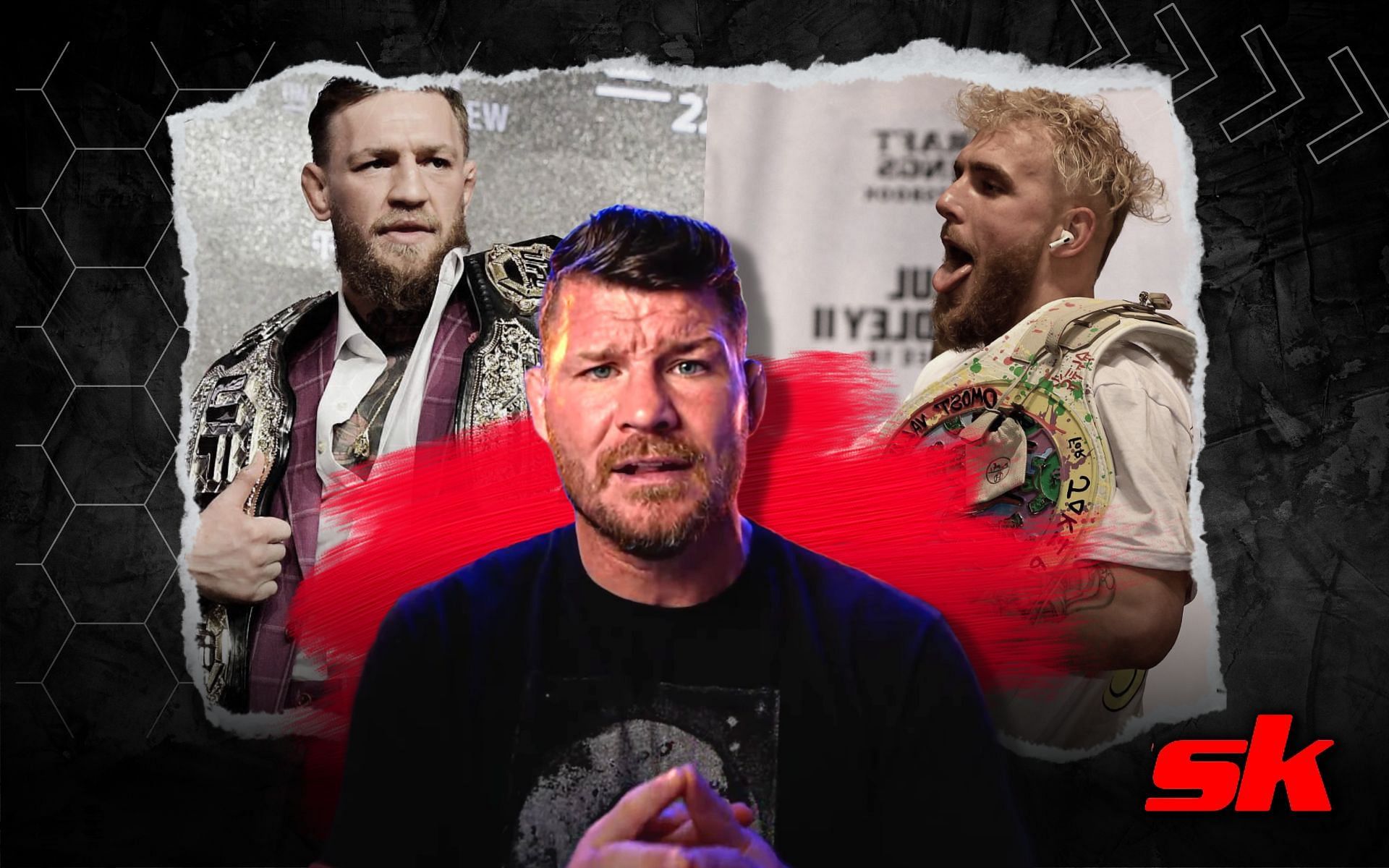 Michael Bisping (front); Conor McGregor (left); Jake Paul (right). [Image credits: Youtube/MichaelBisping]