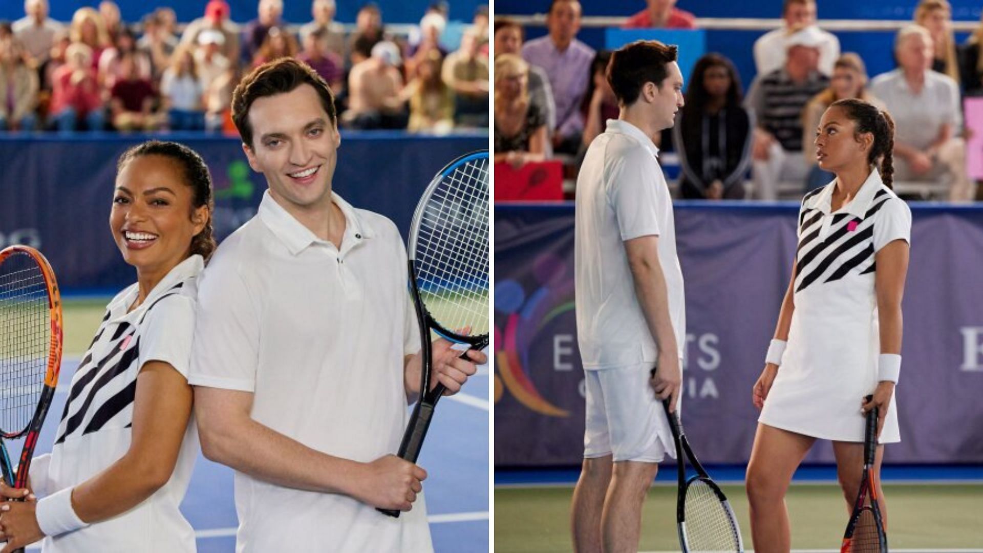 Davida Williams and Richard Harmon star in Game, Set, Love (Images via Hallmark Channel)