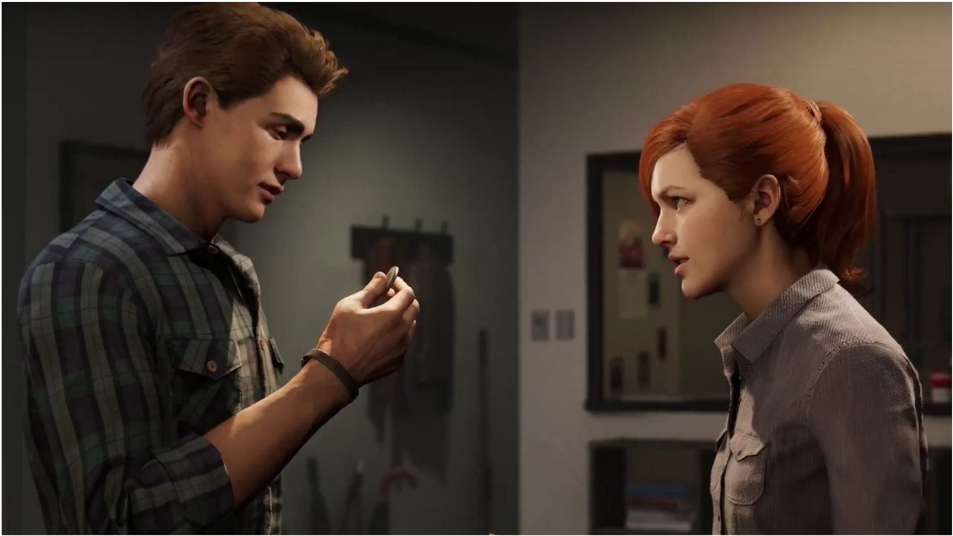 Peter Parker has an awkward dinner date with his ex Mary Jane Watson (Image via Insomniac Games)