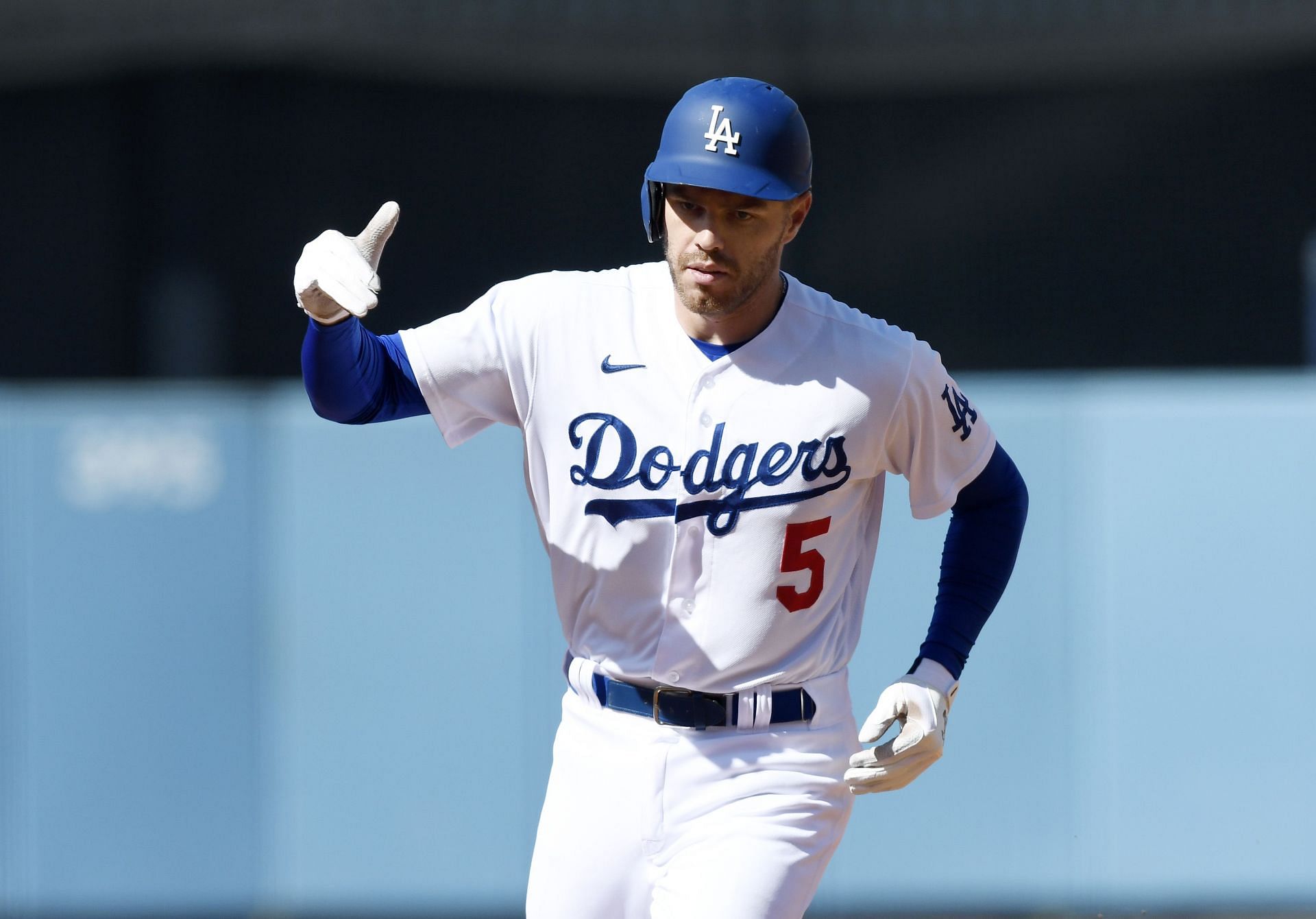 Freddie Freeman rounds the bases during a San Diego Padres v Los Angeles Dodgers MLB game.