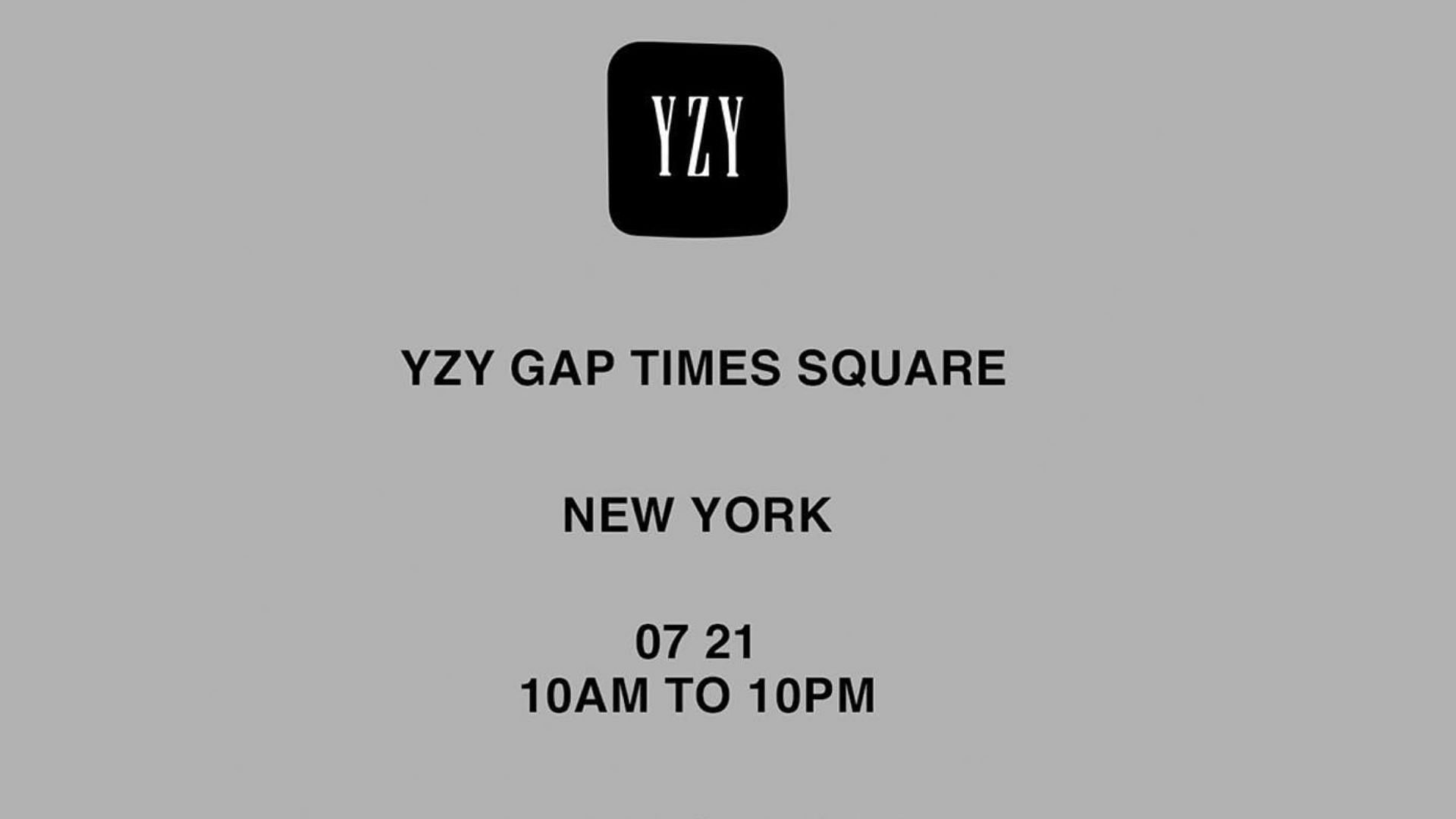 Yeezy Gap pop-up Times Square physical store (Image via @yeezyxgap / Instagram)