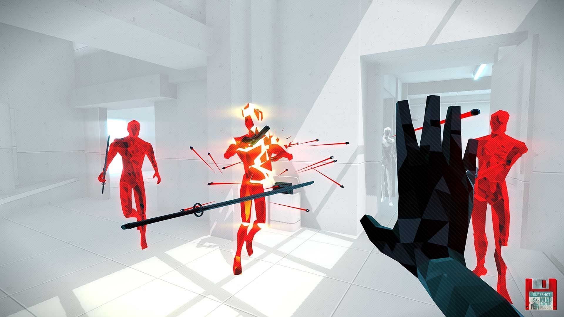 You can control time but not when you are moving (Images via SuperHot)