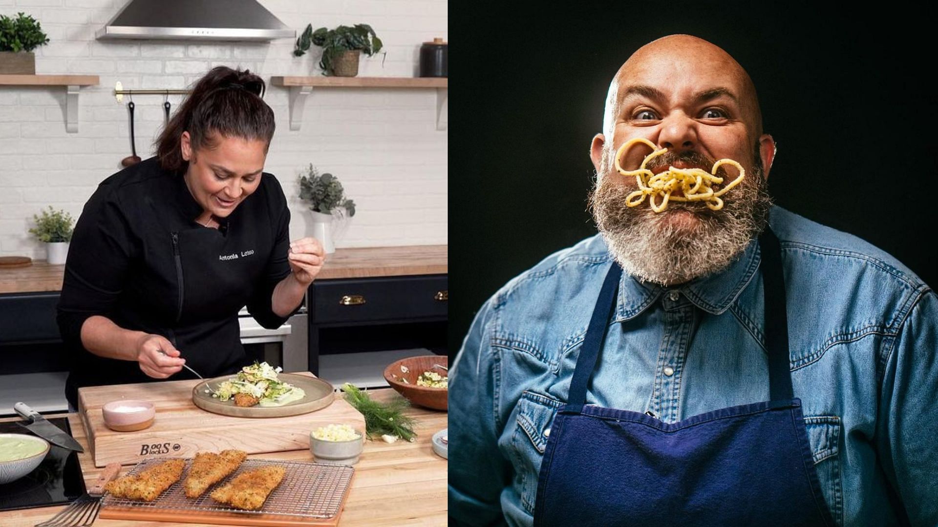 Chefs Antonia Lofaso and Evan Funke to judge episode one of Alex vs America season 2 (Image via Instagram/@chefantonia/@evanfunke)