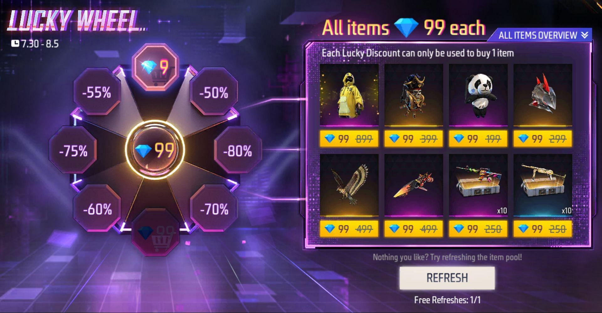 After obtaining a discount users must purchase one item (Image via Garena)