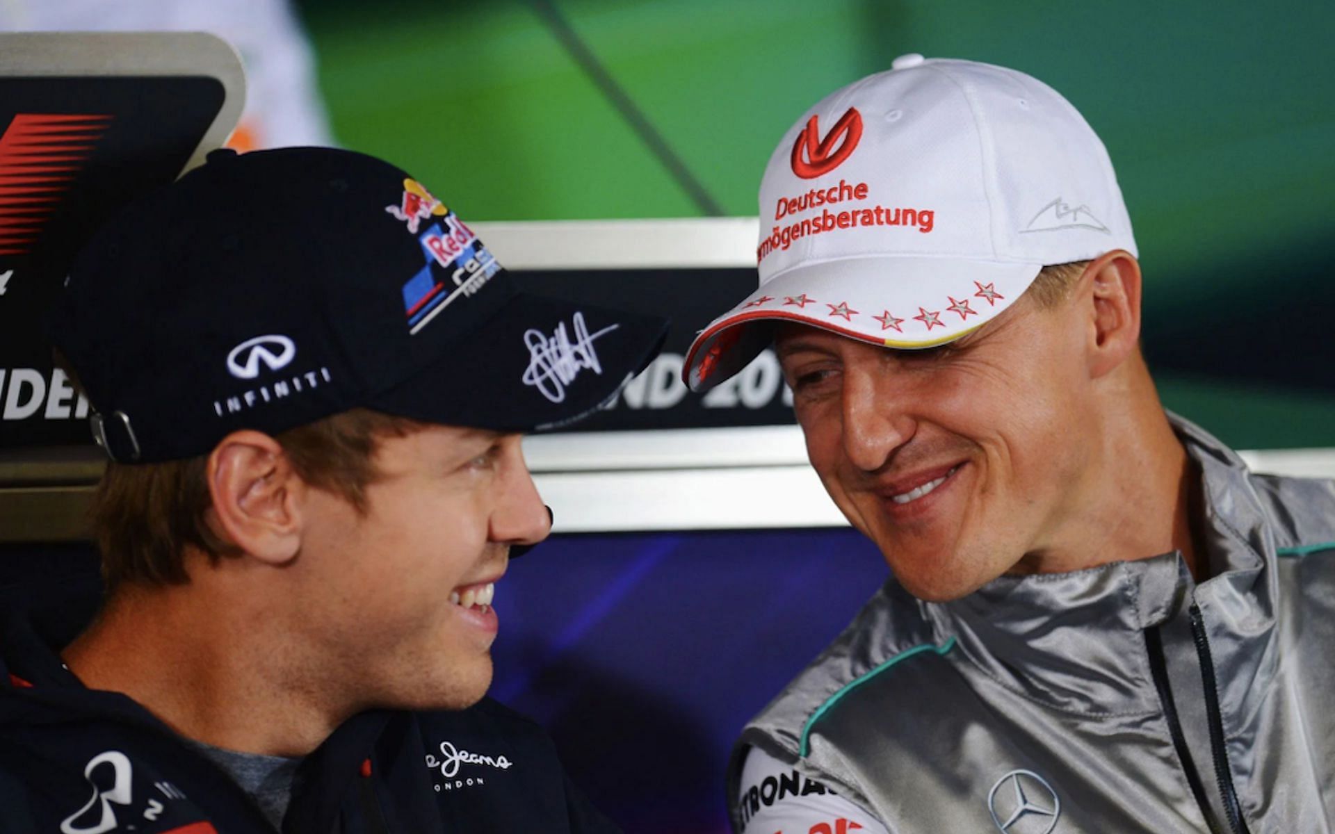 Sebastian Vettel (left) and Michael Schumacher (right)