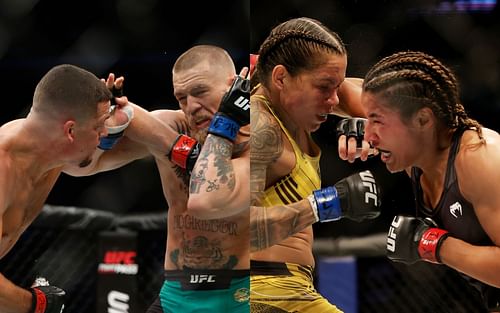 Conor McGregor compared his rivalry with Nate Diaz (left) to the Amanda Nunes-Julianna Pena fights