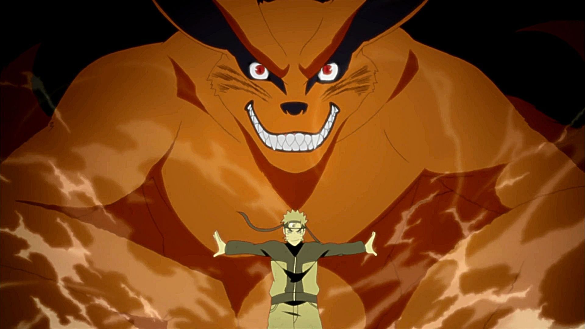 Naruto (front) and Kurama (back) as seen in the anime series (Image via Pierrot)