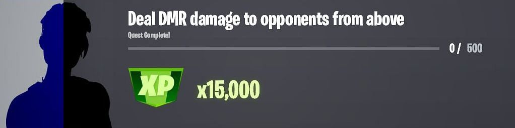 Deal 500 damage with a DMR to earn 15,000 XP in Fortnite (Image via iFireMonkey/Twitter)