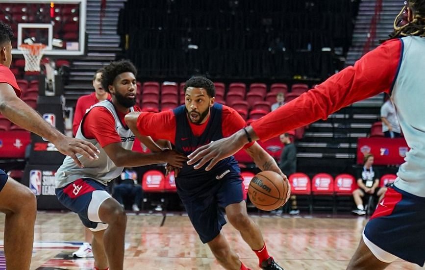The Washington Wizards in training ahead of their game against the Pelicans [Image Credits: Washington Wizards/Twitter]
