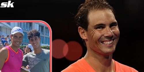 Dani Vallejo is ecstatic after he trains with Rafael Nadal