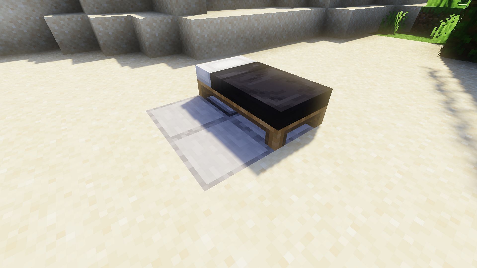 The explosives being covered by stone, slightly matching the observer (Image via Minecraft)