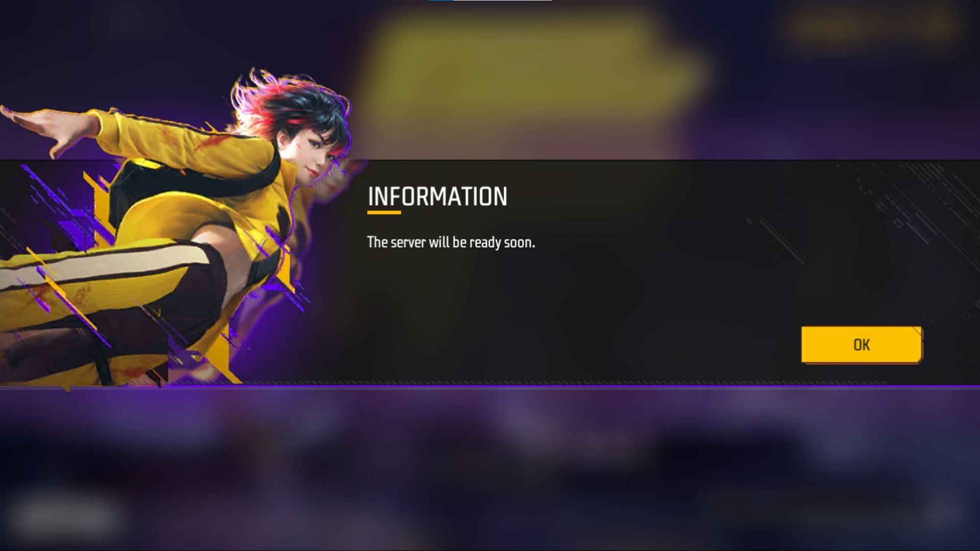 Users will receive this error message (Image via Garena)
