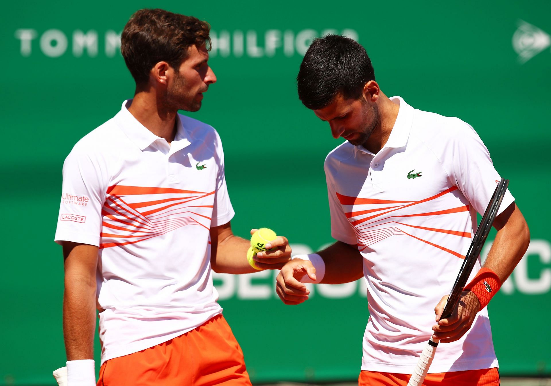 Marko (L) and Novak Djokovic at the 2019 Rolex Monte-Carlo Masters.