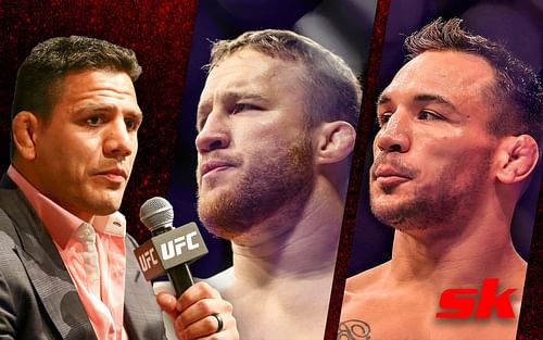 Rafael dos Anjos, Justin Gaethje, and Michael Chandler (left to right) [Images via Getty]