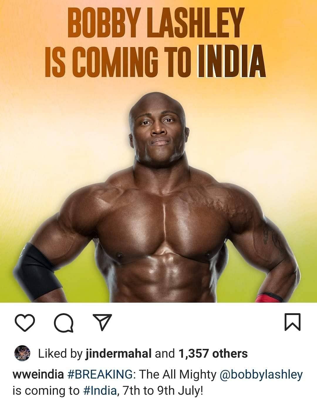 The deleted-post confirming Bobby Lashley&#039;s appearance in India!