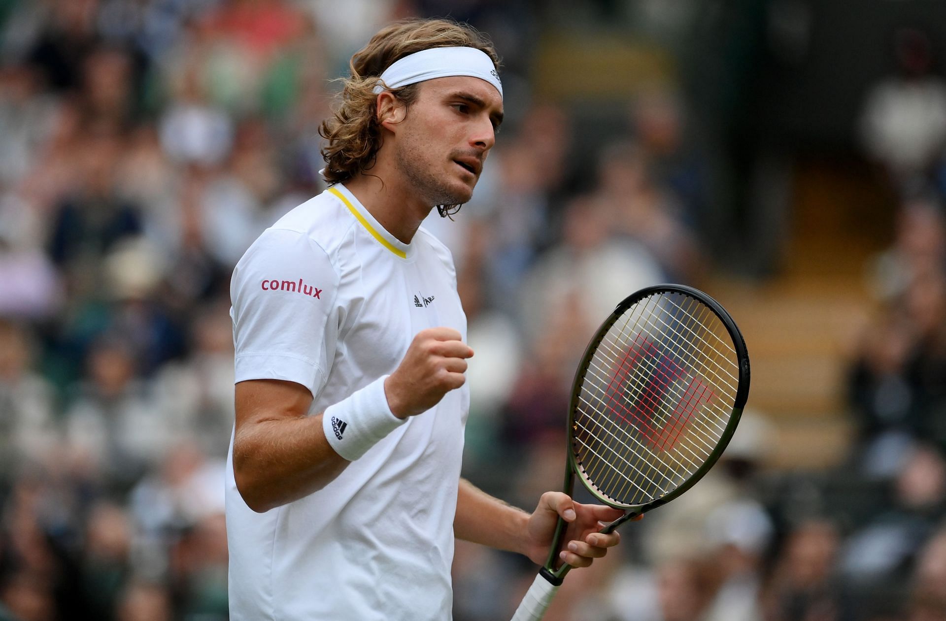 Stefanos Tsitsipas at the Wimbledon 2022 tennis tournament